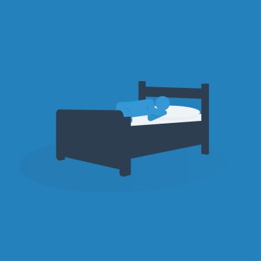 Yatakta uyuyan yalan sopa adam şekil