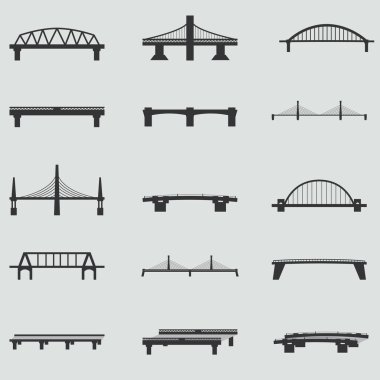 Set of  bridge icons. clipart