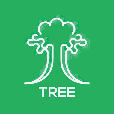 Ağaç simgesiyle ince su renk efektleri ile