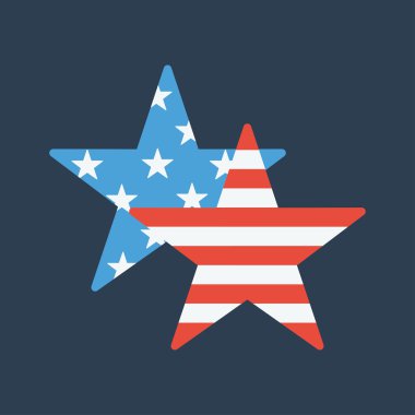 Two stars depicting USA flag clipart