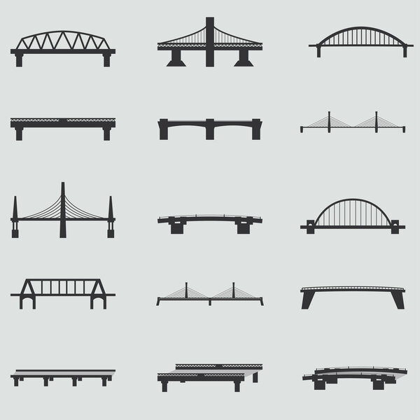 Set of  bridge icons.