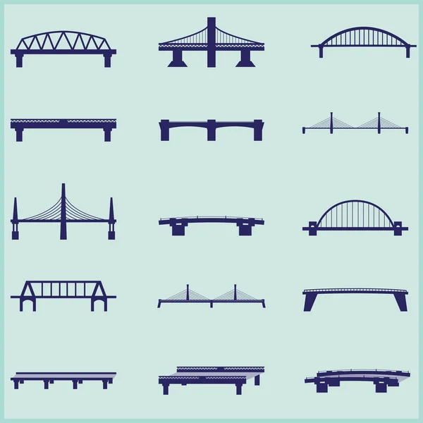 Reihe von Brückensymbolen. — Stockvektor
