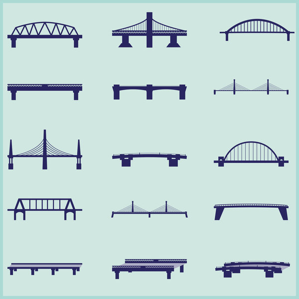 Set of  bridge icons.
