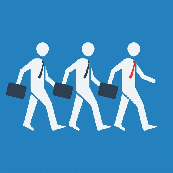 Group of stick man figure businessmen — Stock Vector