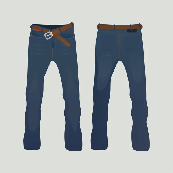 Jeans, voorzijde en achteraanzicht — Stockvector