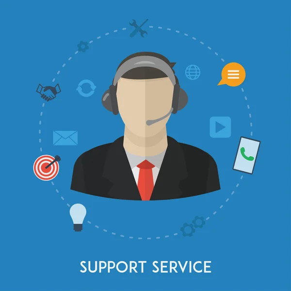 Service d'opérateur de centre de support client — Image vectorielle