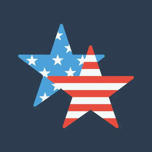 Duas estrelas representando a bandeira dos EUA — Vetor de Stock