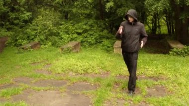 Öğretim antik sihirli Hint movementthe ilk serisi parkta gösterir: genel plan, orta atış, yakın çekim