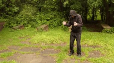 Öğretim antik sihirli Hint movementthe ilk serisi parkta gösterir: genel plan, orta atış, yakın çekim