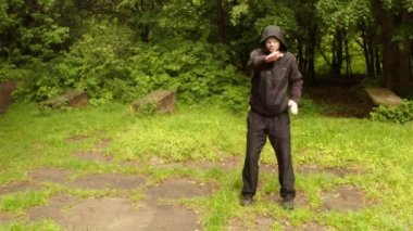 Öğretim antik sihirli Hint movementthe ilk serisi parkta gösterir: genel plan, orta atış, yakın çekim