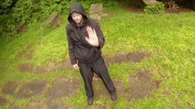 Öğretim antik sihirli Hint movementthe ilk serisi parkta gösterir: genel plan, orta atış, yakın çekim