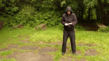 Öğretim antik sihirli Hint movementthe ilk serisi parkta gösterir: genel plan, orta atış, yakın çekim