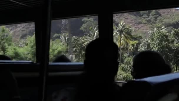 Rijden op het bus door de theeplantages in Munnar, Kerala, India. — Stockvideo