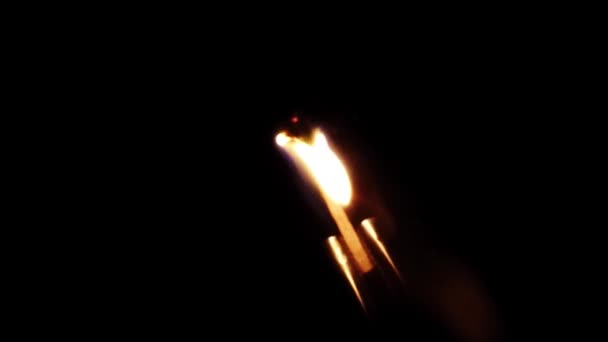 Slow-motion footage of burning and explosion of gunpowder as space — Wideo stockowe