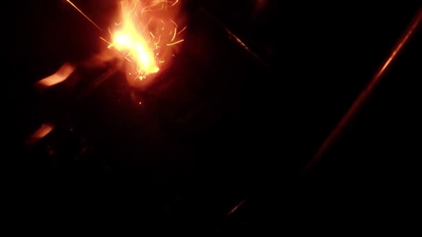 Slow-motion footage of burning and explosion of gunpowder as space — Stockvideo