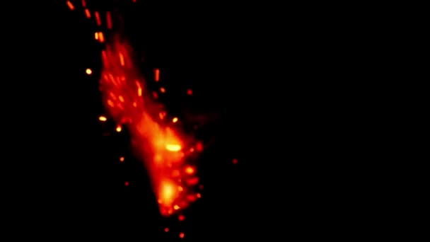 Slow-motion footage of burning and explosion of gunpowder as space — Stock videók