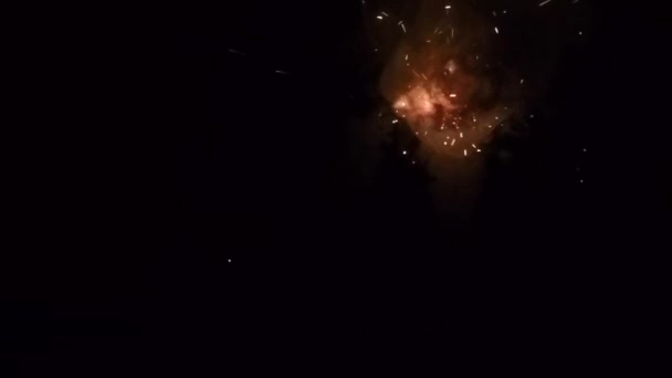 Slow-motion footage of burning and explosion of gunpowder as space — Stock video