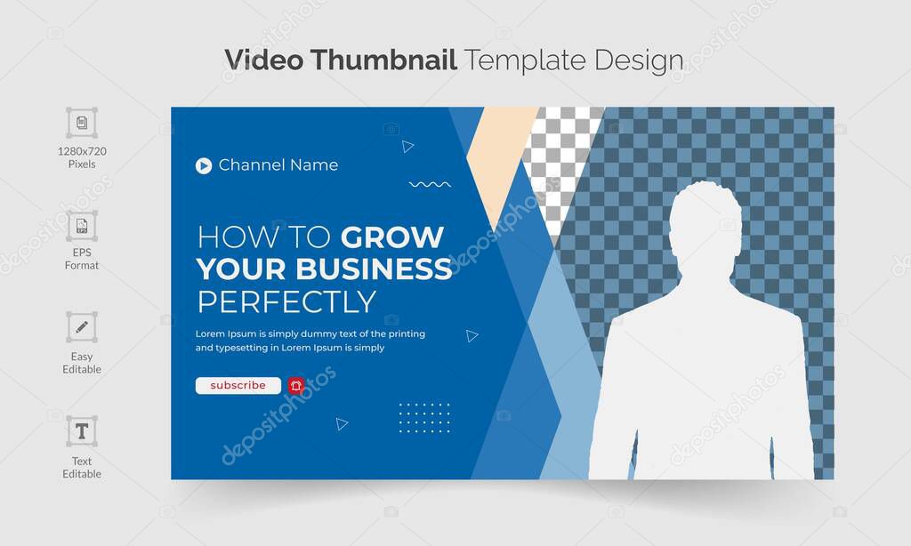 corporate  video thumbnail or video thumbnail template design to promote your channel