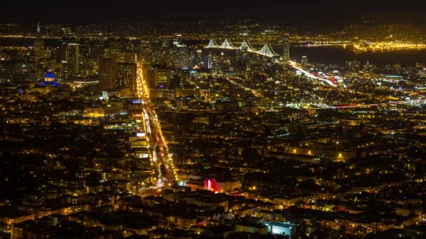 San Francisco 市場通り夜のトラフィック — ストック動画
