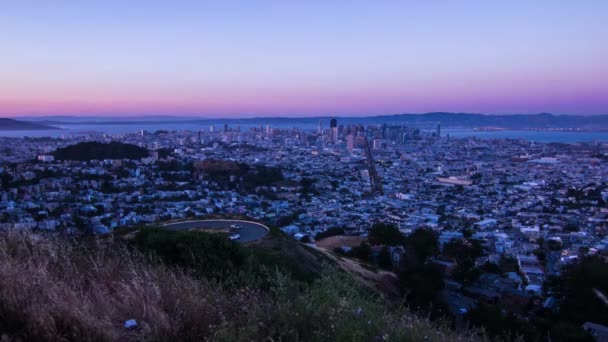 San Francisco の夜時間の経過する日 — ストック動画