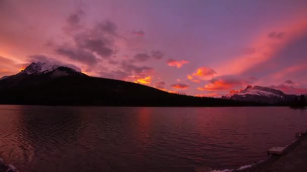 Δύο λίμνες Jack πρωί χρυσή φώτα — Αρχείο Βίντεο
