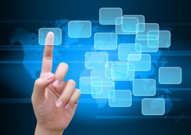 el düğmeye bir dokunmatik ekran arayüzü