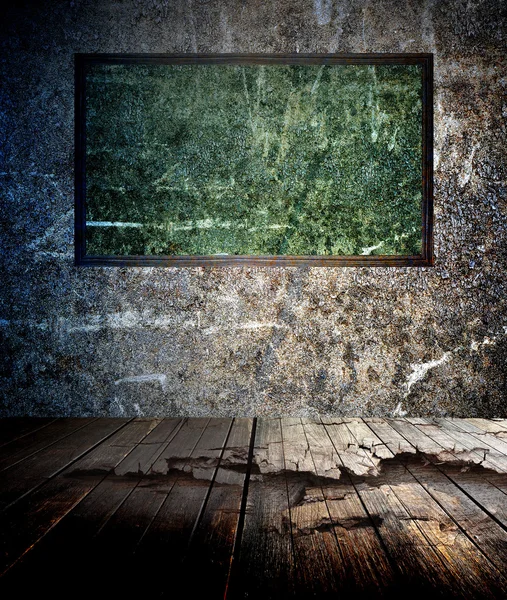 Abstract the green blackboard on grunge wall — Stock Photo, Image