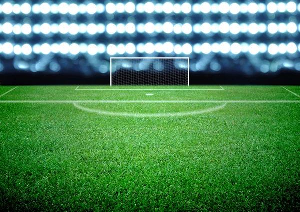 Soccer field and the bright lights — Stock Photo, Image