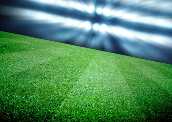 Campo di calcio e le luci luminose — Foto Stock