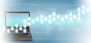 sosyal ağ üzerinde bir dokunmatik ekran arayüzü