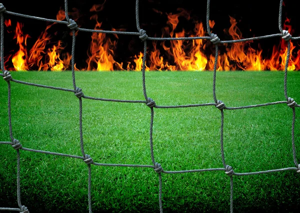 Soccer field and the bright lights — Stock Photo, Image