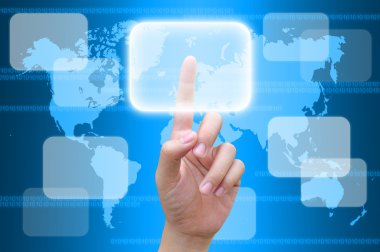 el düğmeye bir dokunmatik ekran arayüzü