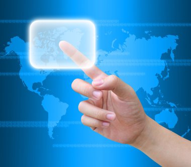 el düğmeye bir dokunmatik ekran arayüzü