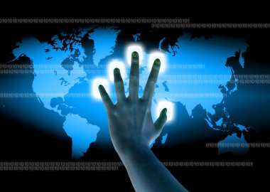 el düğmeye bir dokunmatik ekran arayüzü