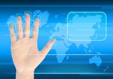 el düğmeye bir dokunmatik ekran arayüzü