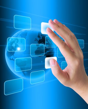 el düğmeye bir dokunmatik ekran arayüzü