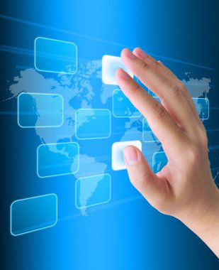 el düğmeye bir dokunmatik ekran arayüzü