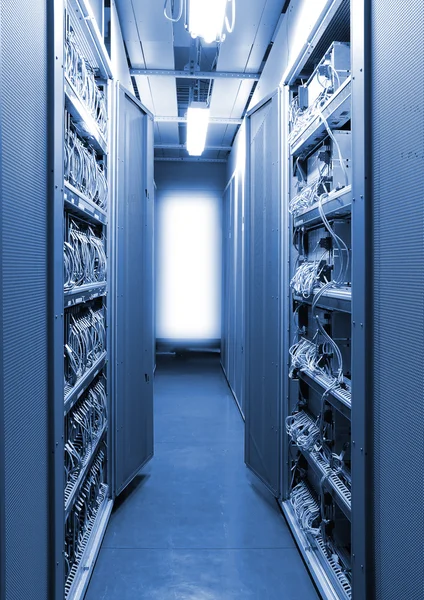 The communication and internet network server room — Stock Photo, Image