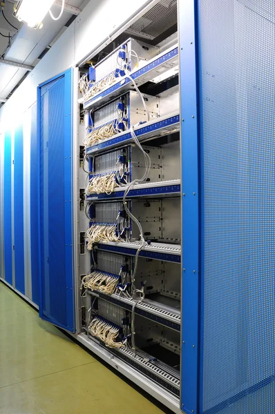 The communication and internet network server room — Stock Photo, Image