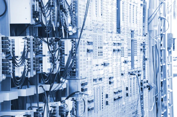 The communication and internet network server room — Stock Photo, Image