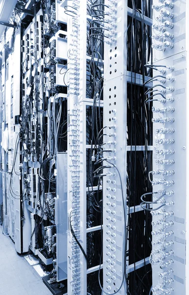 The communication and internet network server room — Stock Photo, Image