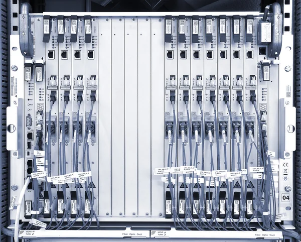 The communication and internet network server room — Stock Photo, Image