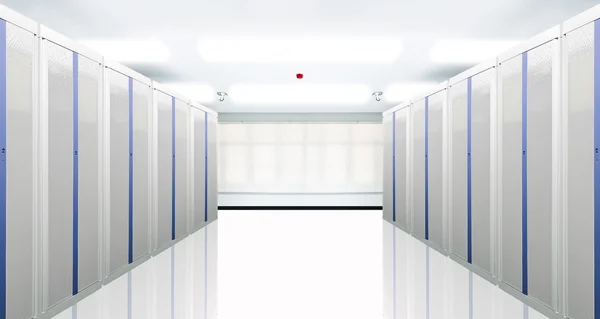 The communication and internet network server room — Stock Photo, Image