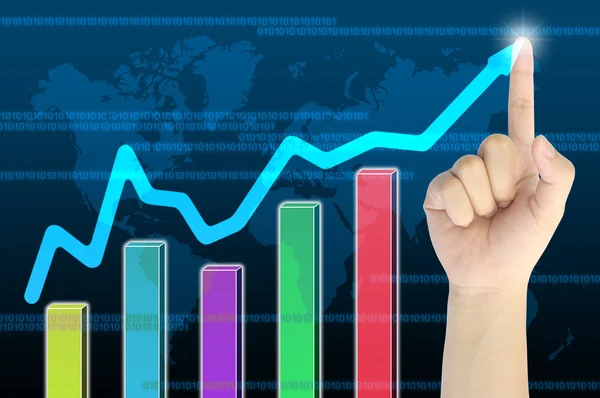 Hand drawing business graph — Stock Photo, Image