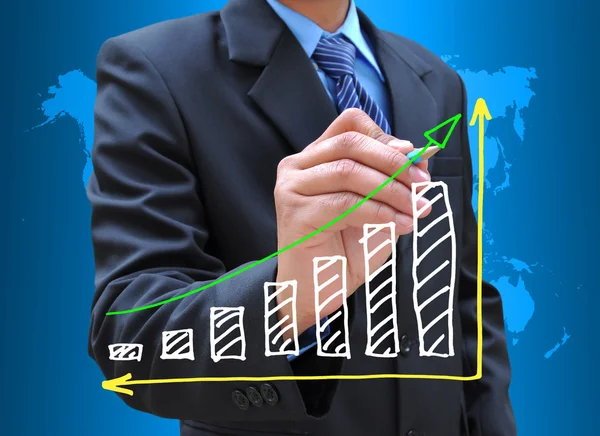 Hand drawing business graph — Stock Photo, Image