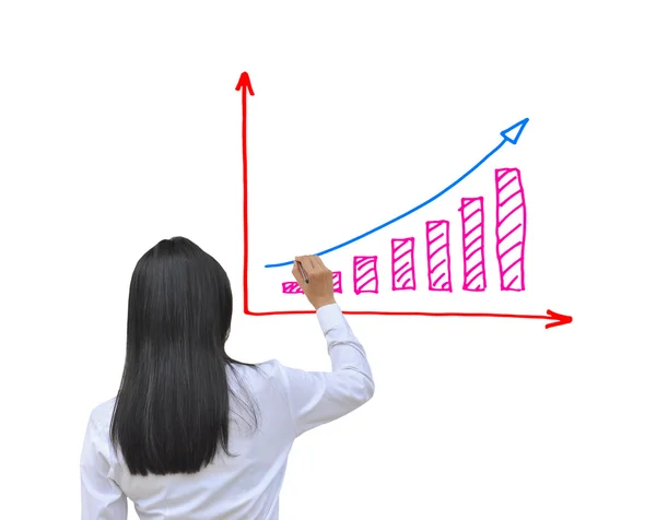 Hand drawing business graph — Stock Photo, Image