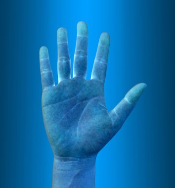 parmağında bir dokunmatik ekran arayüzü tarama