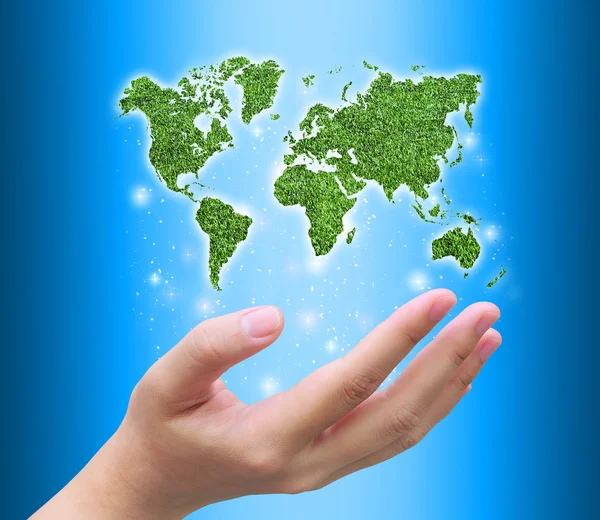 Hand som håller en värld — Stockfoto