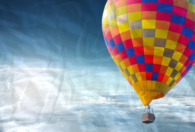 Buruşuk renkli sıcak hava balonu,