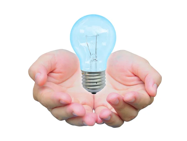 Light bulb in women hand — Stock Photo, Image